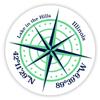 Lake in The Hills Illinois 2-Inch Vinyl Decal Sticker Latitude Longitude Compass Design view 1