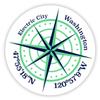 Electric City Washington 2-Inch Vinyl Decal Sticker Latitude Longitude Compass Design view 1