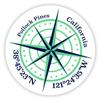 Pollock Pines California 2-Inch Vinyl Decal Sticker Latitude Longitude Compass Design view 1