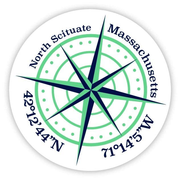 North Scituate Massachusetts 2-Inch Vinyl Decal Sticker Latitude Longitude Compass Design