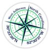 West Jefferson North Carolina 2-Inch Vinyl Decal Sticker Latitude Longitude Compass Design view 1
