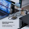 iDsonix USB 3.0 Switch 1 in 2 Out(2 in 1 Out) Bi-Directional, USB Switch 2 Computers Share 1 Device for Printer,Scanner,Keyboard, USB Sharing Switch with 2pcs A to A 3.3ft Cables view 4
