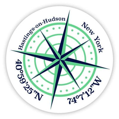 Hastings-on-Hudson New York 2-Inch Vinyl Decal Sticker Latitude Longitude Compass Design