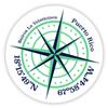 Bairoa La Veinticinco Puerto Rico 2-Inch Vinyl Decal Sticker Latitude Longitude Compass Design view 1