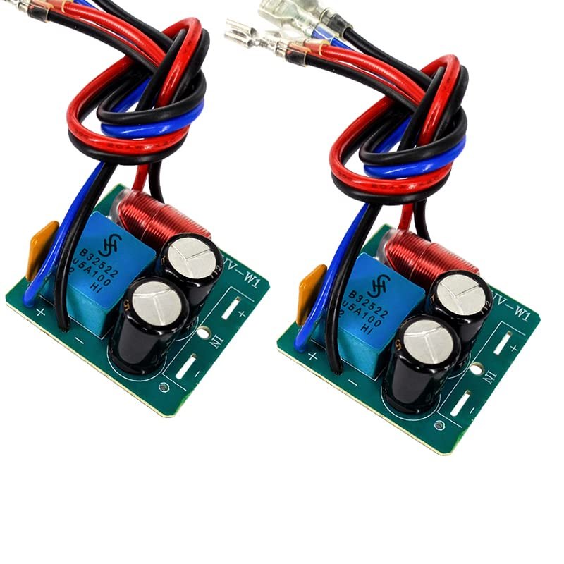 JINGERL 60W 2 Way Crossover Board Treble Bass Frequency Divider 2800Hz-3200Hz Speaker Filter Tweeter Bass Crossover 2-4 Inch Speaker 2PC (Size : 2 Pieces)