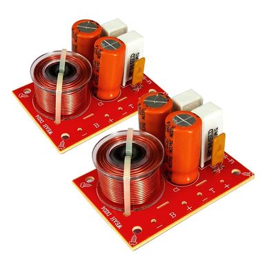 JINGERL 2PCS 2 Way Speaker Frequency Divider 4Ohm-8Ohm 80W Crossover Board Treble Bass Crossover Divider 48Hz-20KHz Frequency Response (Size : 2 pieces)