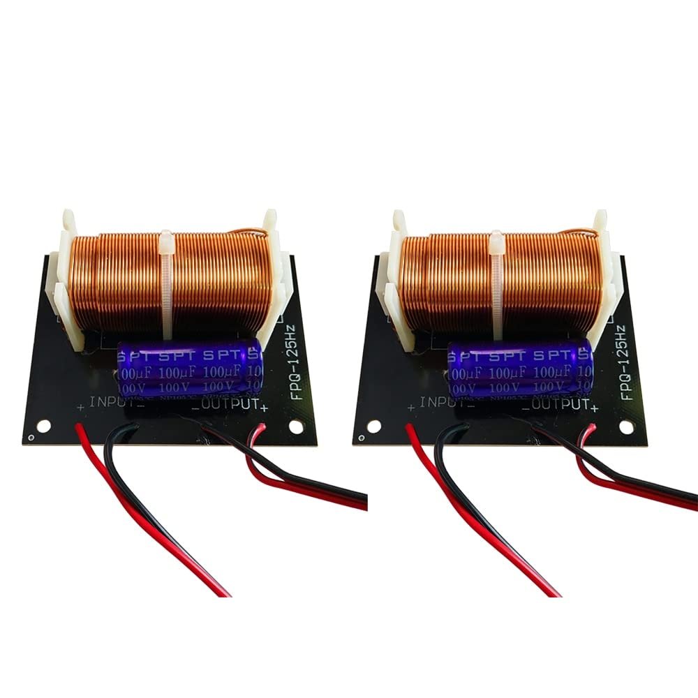 JINGERL 300W Subwoofer Crossover Filter with Cable 125Hz Woofer Ultra Low Frequency Divider for 5-12 Inch Subwoofer Speaker 2pcs