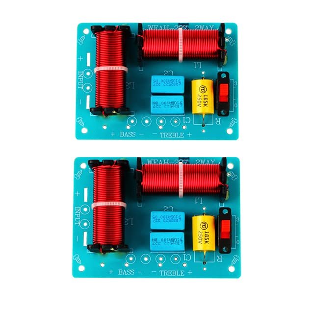 JINGERL 80W Treble Bass 2 Way Frequency Divider Tweeter Subwoofer Crossover Board 2 Inch-6 Inch Speaker Filter Home Theater Car Audio (Size : 2 Pieces)