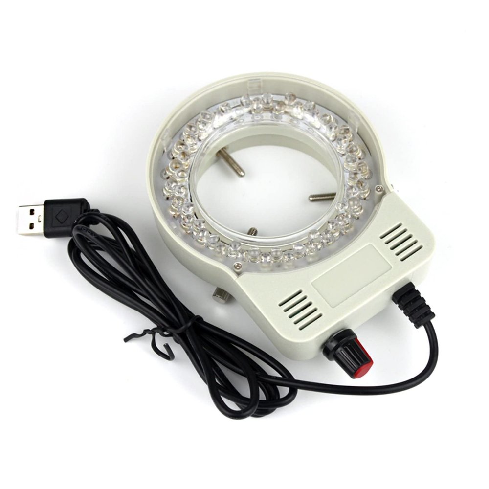 Microscope Kit White Adjustable 6500K 5500K USBLED Ring Light Illuminator Lamp DC 5V Adapter, Industry Stereo Microscope Camera Magnifier Microscope Lens Adapters (Color : White)