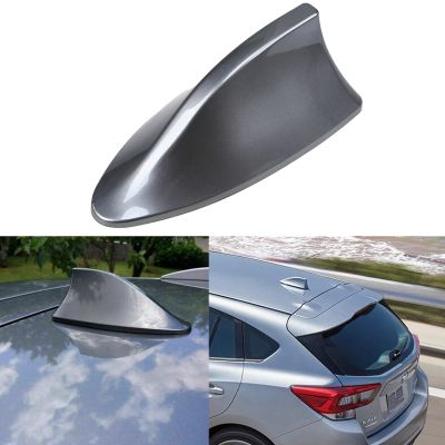 Car Roof Shark Fin Antenna FM/AM Radio Signal Shark Fin Antenna Cover Vortex Stereo Radio Aerial Signal Grey