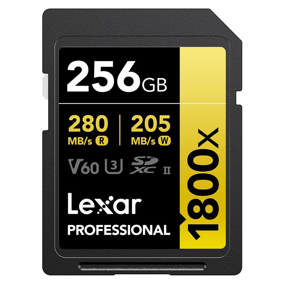 Lexar 256GB Professional 1800x UHS-II SDXC Memory Card (Gold Series)