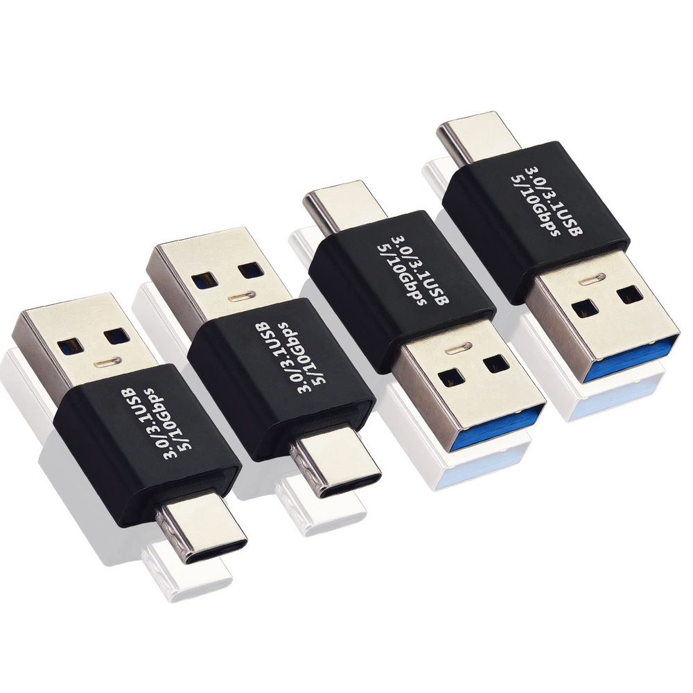 Leehitech USB C Male to USB Male Adapter, Type-C Male to USB Male Adapter, USB C to A Male to Male Adapter for Data Synchronization and Charging (4 pcs)