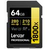 Lexar Professional 1800x SDXC UHS-II Gold Series Memory Card with 4K Video Transfer and Weatherproof Construction (64GB) view 1