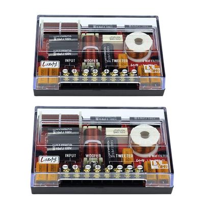 JINGERL 2PC 200W 2Way HiFi Crossover Treble Woofer Frequency Divider Tweeter Bass Speaker Filter 2800Hz Intersect Car Audio Home Theater (Color : 2 Pieces)