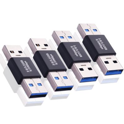 Leehitech USB-A 3.0 Male to Male Adapter (4 Pack) - USB 3.0 Converter Coupler Extender Connector