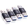 Leehitech USB-A 3.0 Male to Male Adapter (4 Pack) - USB 3.0 Converter Coupler Extender Connector view 1