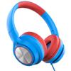 LORELEI E7 Kids Headphones with Microphone,On-Ear Wired Headset for Children/Boys/Girls,85/94dB Safe Volume,Foldable&Rotatable3.5mm Audio Jack Tangle-Free for School/iPad/Laptop/Travel (Blue&Red) view 1