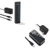 Rosonway 10 Port USB 3.1 Hub 10Gbps + RSHTECH 4 Port Powered USB 3.0 Hub view 1