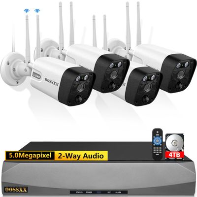 120 Days Storage 2-Way Audio & 130 Ultra Wide-Angle 5.5MP 2 Antennas Outdoor Security Wireless Camera System WiFi Cameras Video Surveillance DVR Kits