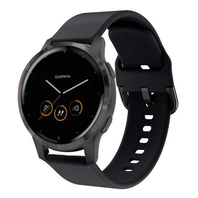 ViCRiOR Bands Compatible with Garmin Vivoactive 4S 40mm / Venu 2S Smart Watch, 18mm Quick Release Soft Silicone Fadeless Pattern Printed Floral Replacement Band for Garmin Vivomove 3S, Black