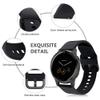 ViCRiOR Bands Compatible with Garmin Vivoactive 4S 40mm / Venu 2S Smart Watch, 18mm Quick Release Soft Silicone Fadeless Pattern Printed Floral Replacement Band for Garmin Vivomove 3S, Black view 3