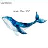 38"W Large Blue Whale Wall Decals - Peel & Stick for Kids Bedroom Decor view 2