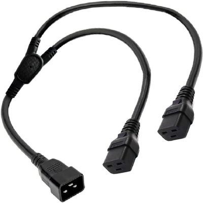 Toptekits C20 to 2XC19 Y Splitter Power Cord- 3ft/1m Server/PDU IEC Y Split Dual IEC Double,Multi IEC Cable, C19 Power Strip,12AWG,UL Listed(C20 to 2X C19 Cord 3ft)