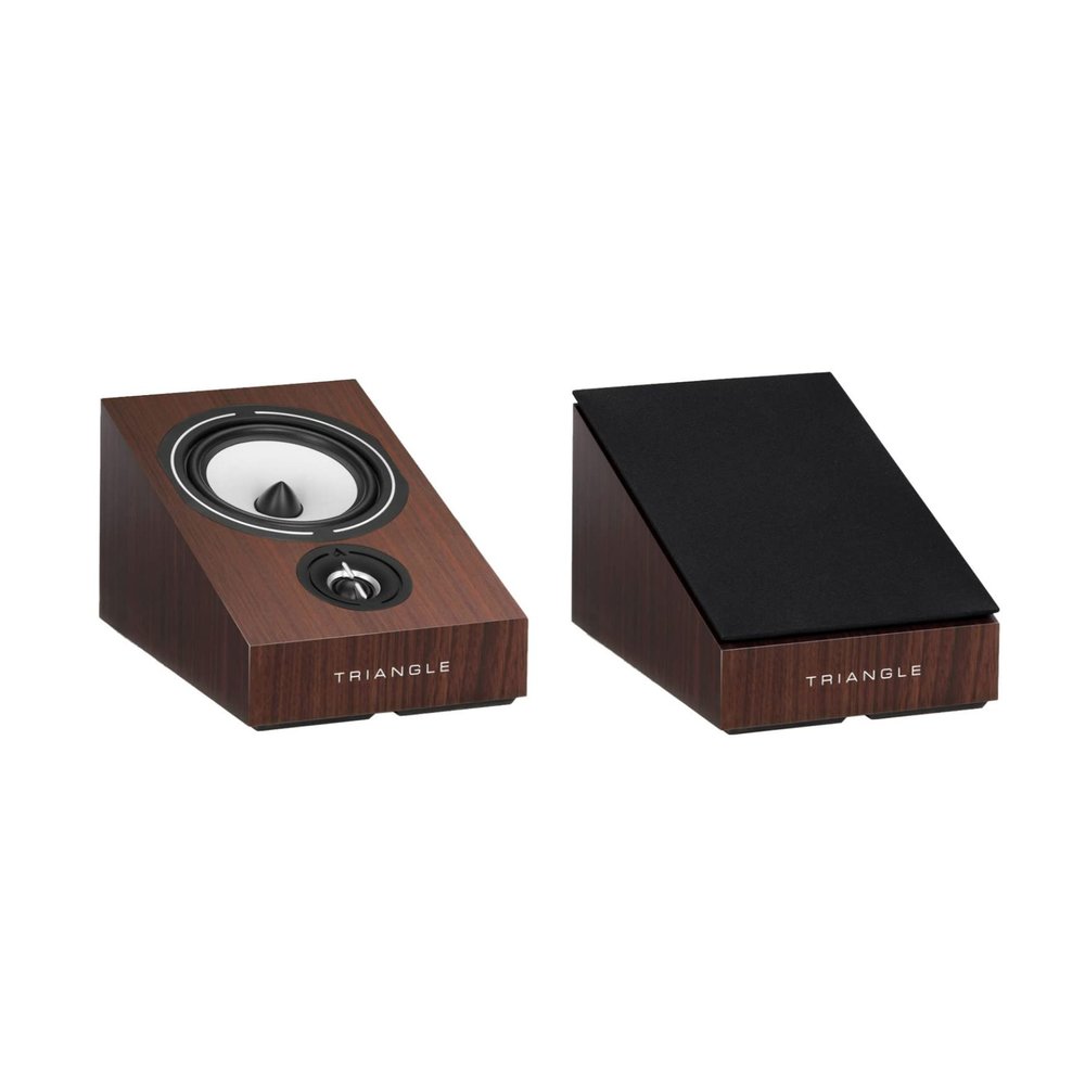 triangle - BOREA BRA1-3D Home Cinema Speakers - Atmos/DTS: X/Auro 3D Compatible - Atmos & Surround Versatility - Output 89 dB/W/m - 206 x 180 x 300 mm - Walnut (Pair)