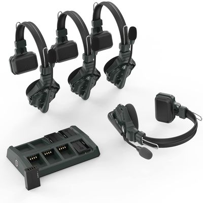 Hollyland Solidcom C1-4S Full-Duplex Wireless DECT Intercom System with 4 Headsets (1.9 GHz) 1000ft Coverage Zone DECT6.0 Technology Wideband Clear Audio Quality