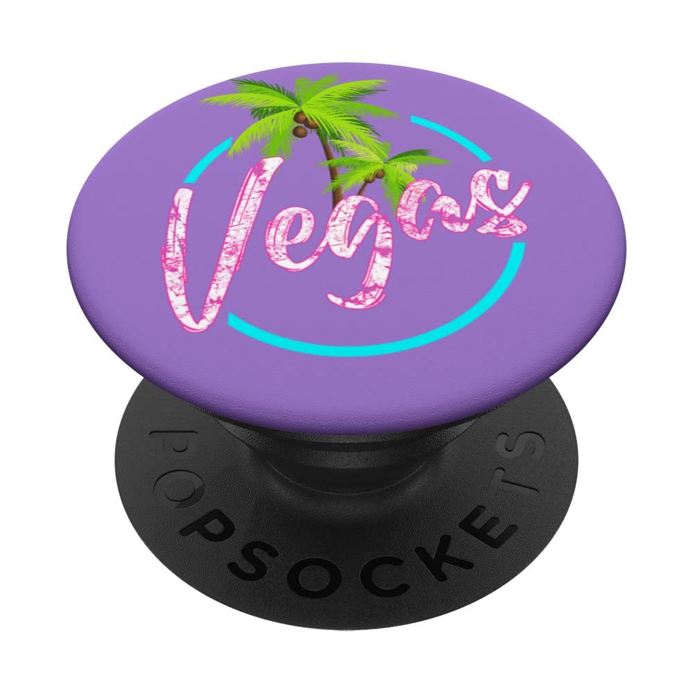 Las Vegas, Nevada Gambling, Palm Trees, Casinos, Neon Lights PopSockets Swappable PopGrip
