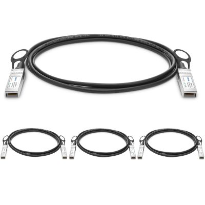 QINIYEK 10G SFP+ DAC Twinax Cable, Direct Attach Copper(DAC) Passive Cable, Compatible with Cisco SFP-H10GB-CU 2M, Ubiquiti UniFi, Supermicro, Netgear, Mikrotik,3 Meter(10ft) -4 Pack