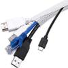 AGPTEK Cable Sleeve Cover, 25ft - 4/5 inch Desk Cord Organizer Cable Hider, Home Office Wire Management Computer TV Wire Loom Tubing, Pet Proof Cord Protector, from Cat Dog Chewing, White view 1