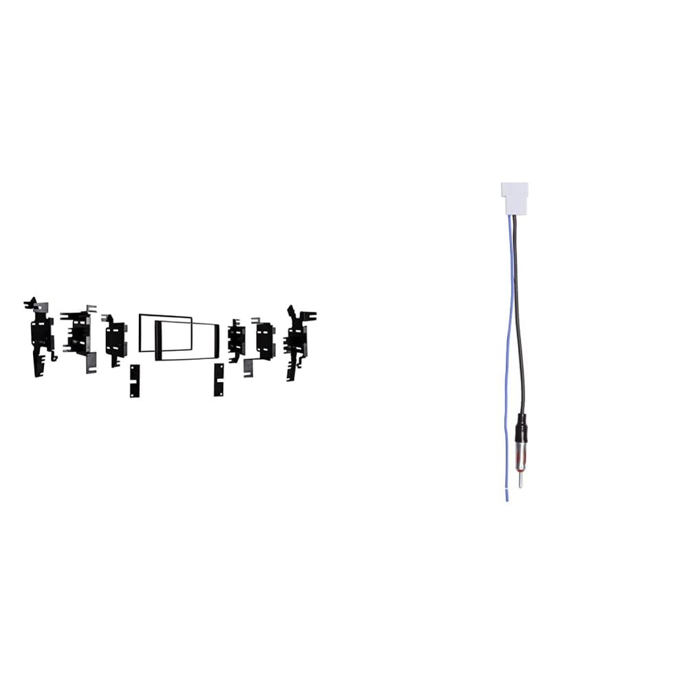 Metra 95-7624 Double DIN Dash Kit for Select 2007 and Nissan Vehicles (Black) & Electronics 40-NI12 Antenna Cable to Aftermarket Radio Adapter for Select 2007-Up Infiniti/Nissan Vehicles,Black