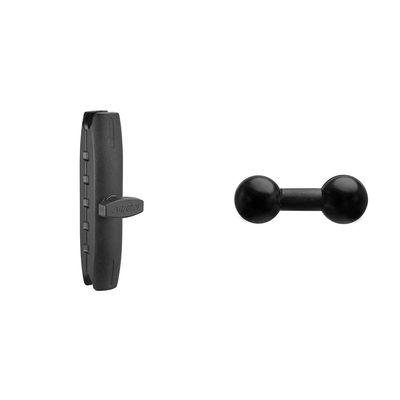 ARKON Robust Series 6 inch 25mm Aluminum Mount Shaft Retail Black (SPRM256) & 25mm (1 inch) Ball to 25mm (1 inch) Ball Adapter (SP25MMPL)
