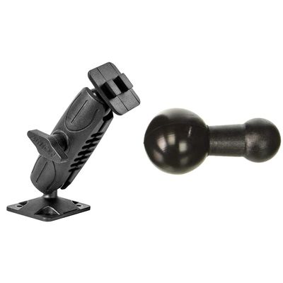 ARKON Heavy Duty 4 Hole AMPS Car or Wall Mounting Pedestal for Dual T Pattern Smartphone and Tablet Holders & 25mm Ball to 17mm Ball Adapter - Black - SP25MM17