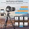 Compact Carbon Fiber Tripod with 35mm Low Profile Ball Head Kit 10-Layer Carbon Travel Camera Stand Detachable Monopod with Magic Arm+ Phone Clip Max Load 15kg view 2