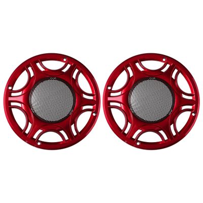 X AUTOHAUX 2pcs 6 Inch Car Metal Audio Speaker Grill Cover Mesh Woofer Horn Guard Decorative Circle Grille Protector Red