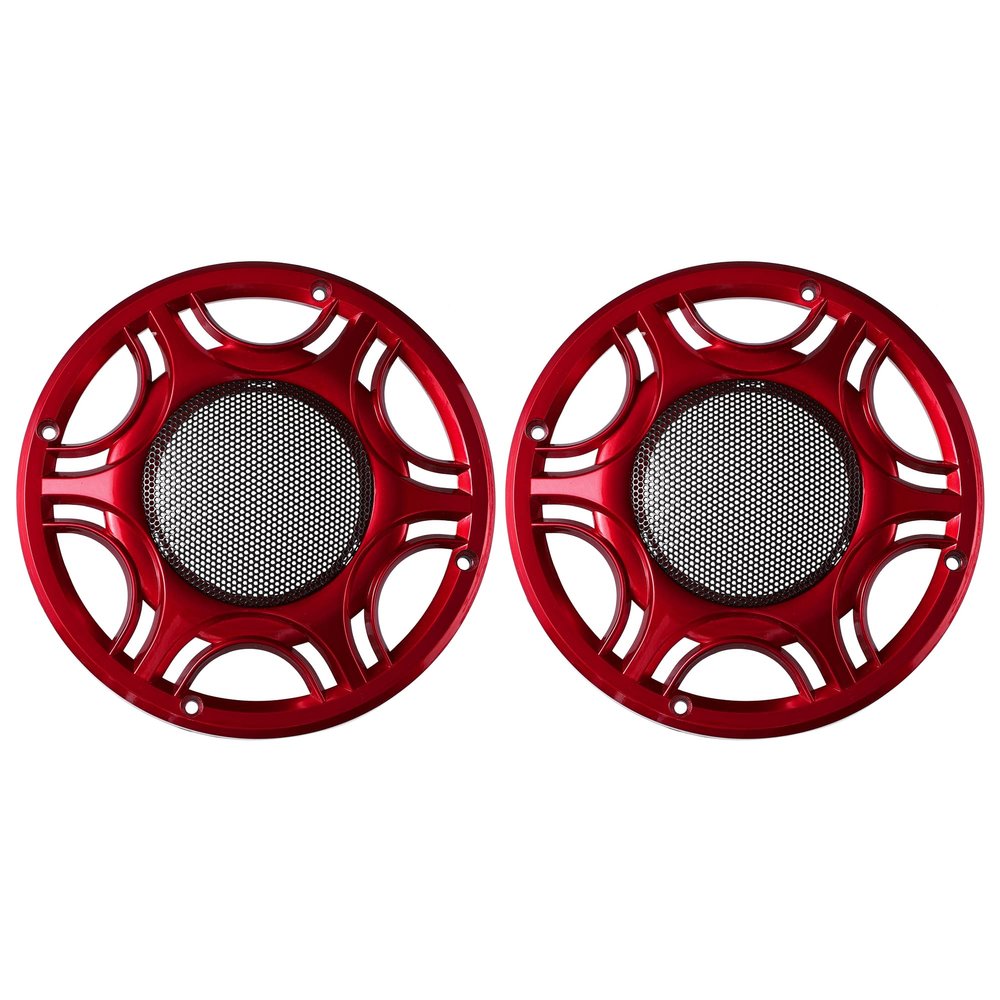 X AUTOHAUX 2pcs 6 Inch Car Metal Audio Speaker Grill Cover Mesh Woofer Horn Guard Decorative Circle Grille Protector Red