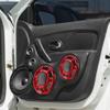 X AUTOHAUX 2pcs 6 Inch Car Metal Audio Speaker Grill Cover Mesh Woofer Horn Guard Decorative Circle Grille Protector Red view 2