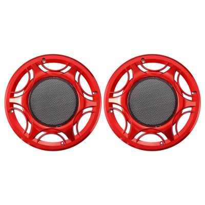 X AUTOHAUX 2pcs 8 Inch Car Metal Audio Speaker Grill Cover Mesh Woofer Horn Guard Decorative Circle Grille Protector Red