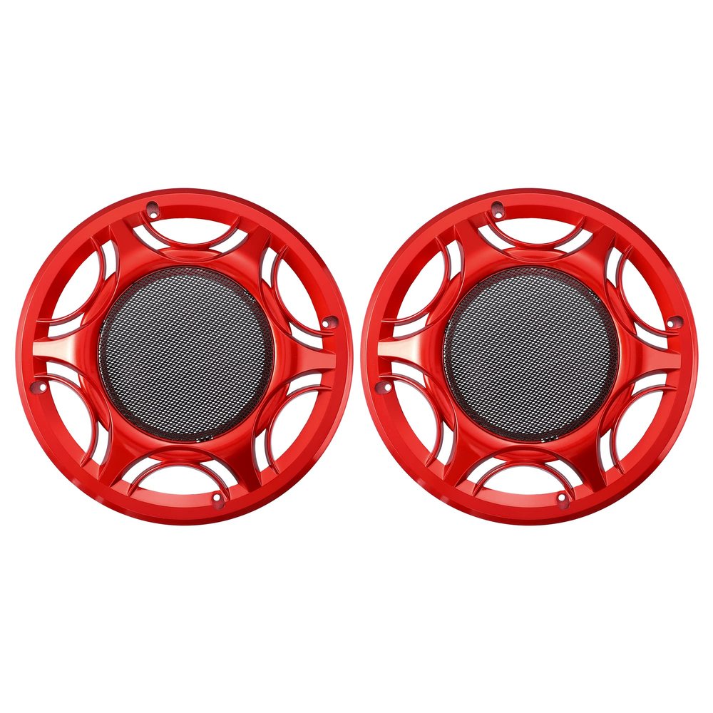 X AUTOHAUX 2pcs 8 Inch Car Metal Audio Speaker Grill Cover Mesh Woofer Horn Guard Decorative Circle Grille Protector Red