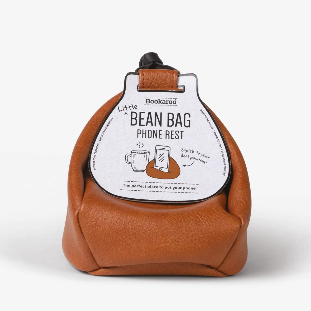 IF Bookaroo Little Bean Bag Phone Rest - Brown, Phone Holder