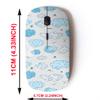 2.4G Wireless Mouse with Cute Pattern Design for All Laptops and Desktops with Nano Receiver - Blue Clouds Hand view 2