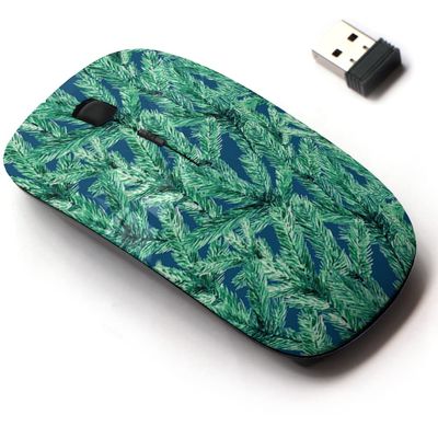 2.4G Wireless Mouse with Cute Pattern Design for All Laptops and Desktops with Nano Receiver - Christmas fir Branches