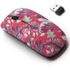 2.4G Wireless Mouse with Cute Pattern Design for All Laptops and Desktops with Nano Receiver - Beautiful Floral view 1