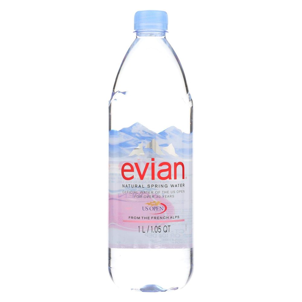 Evians Spring Water, Spring Water, Plastic, 2 Pack of 12, Size - 33.8 FZ, Quantity - 1 Case12