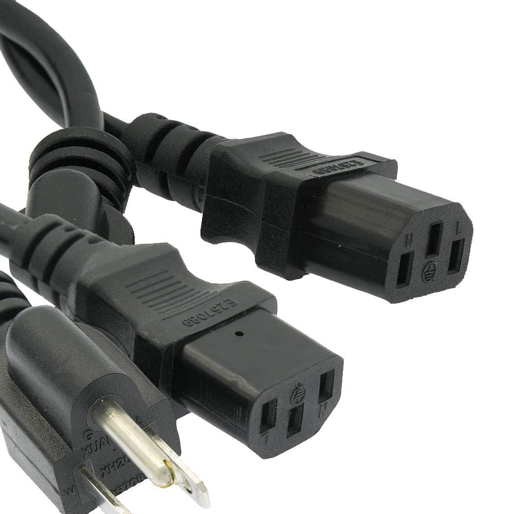 DIGITMON 2-Pack Value 5FT 3 Prong AC Power Cord Cable Plug for HP Pavilion 23xi 23-inch Diagonal IPS LED Backlit Monitor