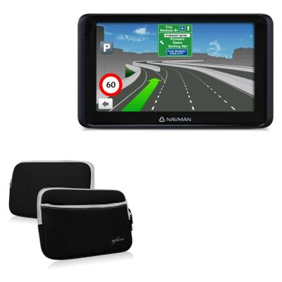 BoxWave Case Compatible with Navman - MY690LMMT - SoftSuit with Pocket, Soft Pouch Neoprene Cover Sleeve Zipper Pocket - Jet Black
