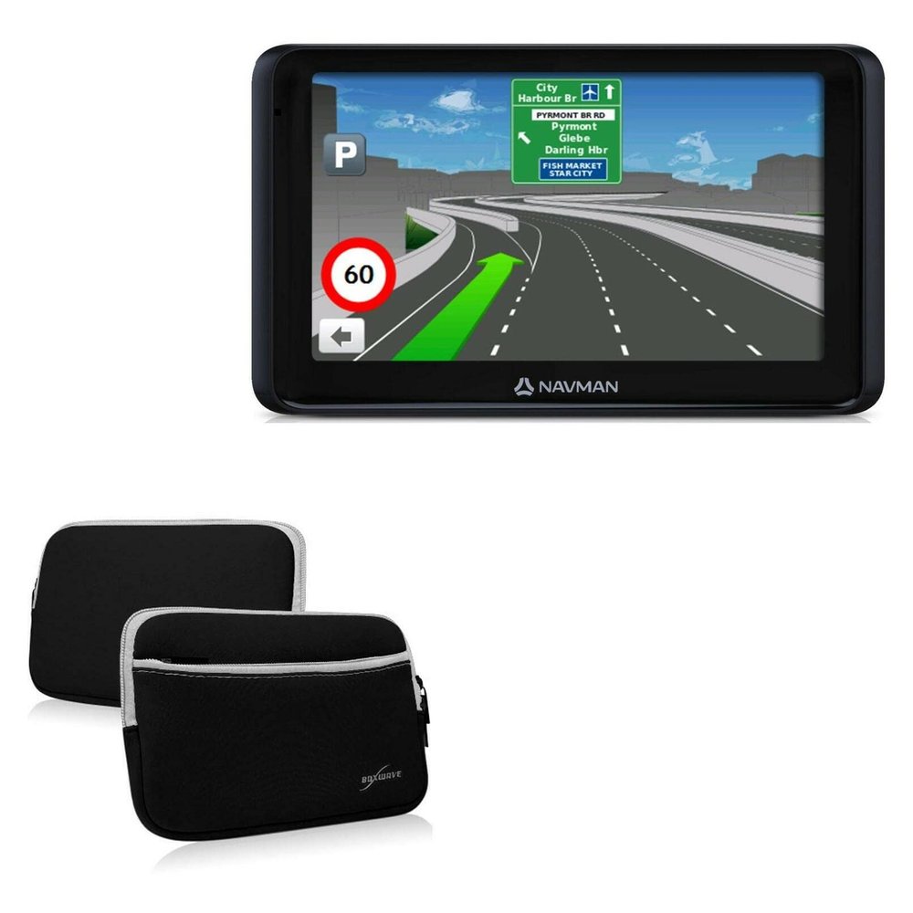 BoxWave Case Compatible with Navman - MY690LMMT - SoftSuit with Pocket, Soft Pouch Neoprene Cover Sleeve Zipper Pocket - Jet Black