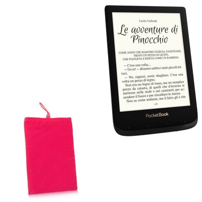 BoxWave Case Compatible with Pocketbook Touch Lux 4 - Velvet Pouch, Soft Velour Fabric Bag Sleeve with Drawstring - Cosmo Pink